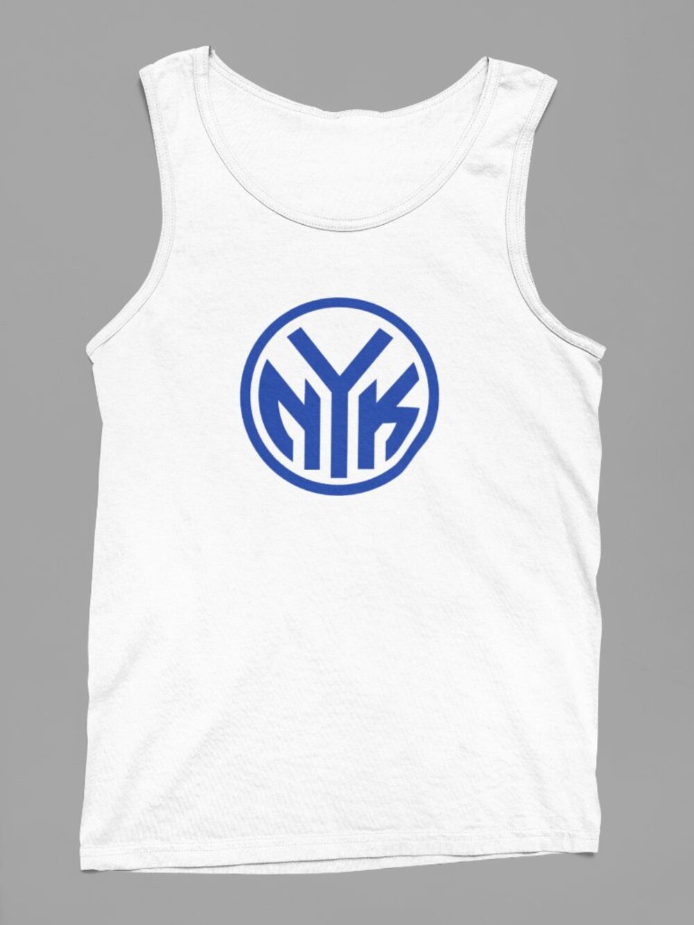 NEW York Knicks NYK Subway Token Monochrome Team Color Pop Logo Tank Top WHITE